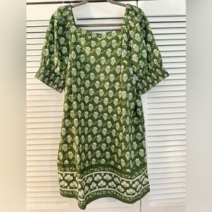 Society Social x Crown & Ivy Green Block Print Dress